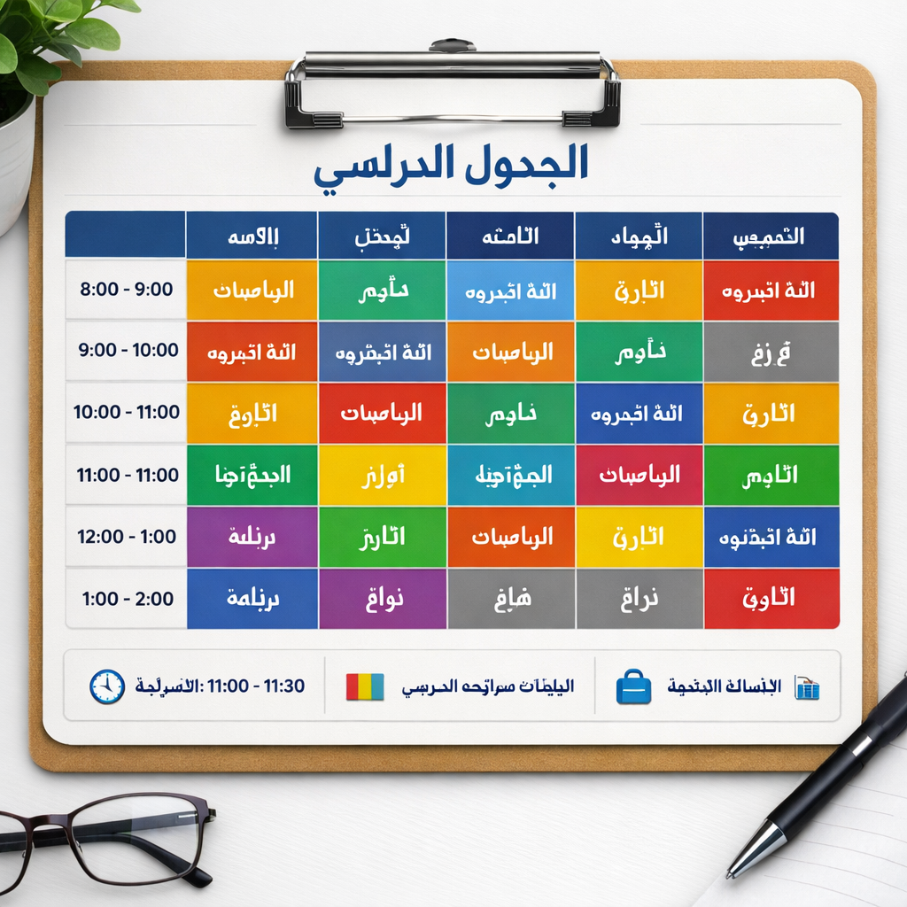 الجدول الدراسي